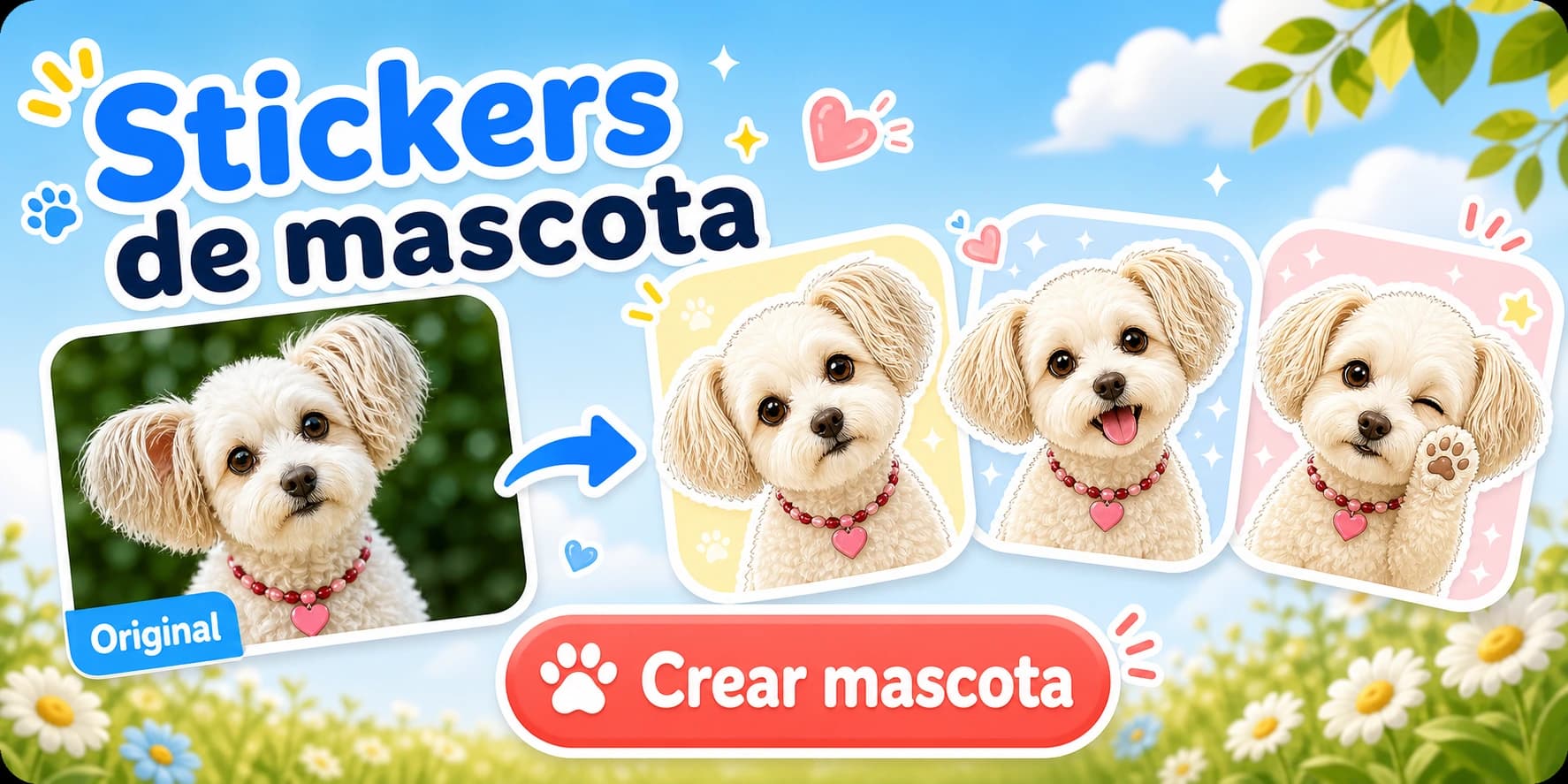 Convierte la foto de tu mascota en stickers para chat.